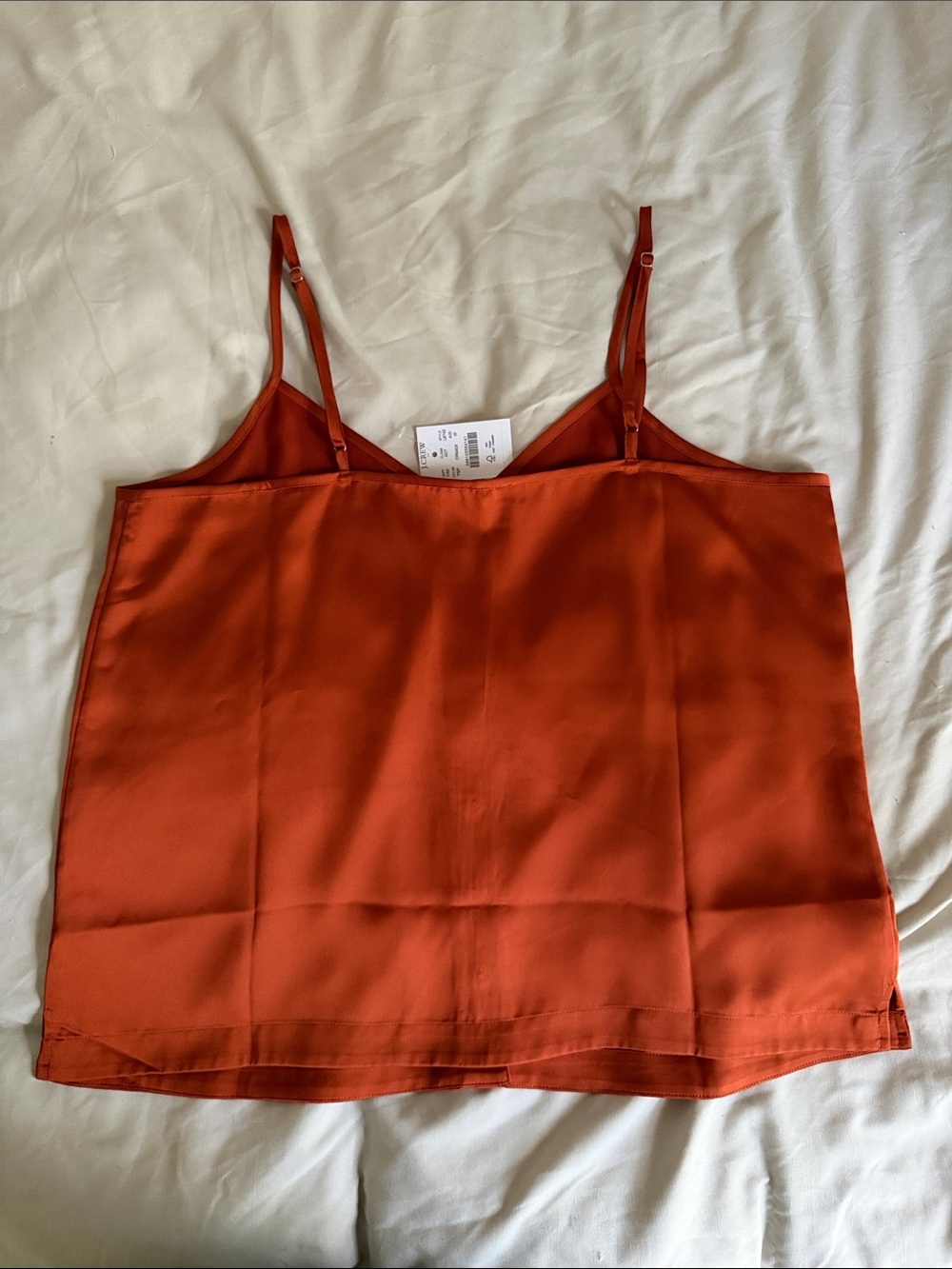 J.Crew NWT Satin Orange Rust Button-Front Cami - Medium - Picture 10 of 12